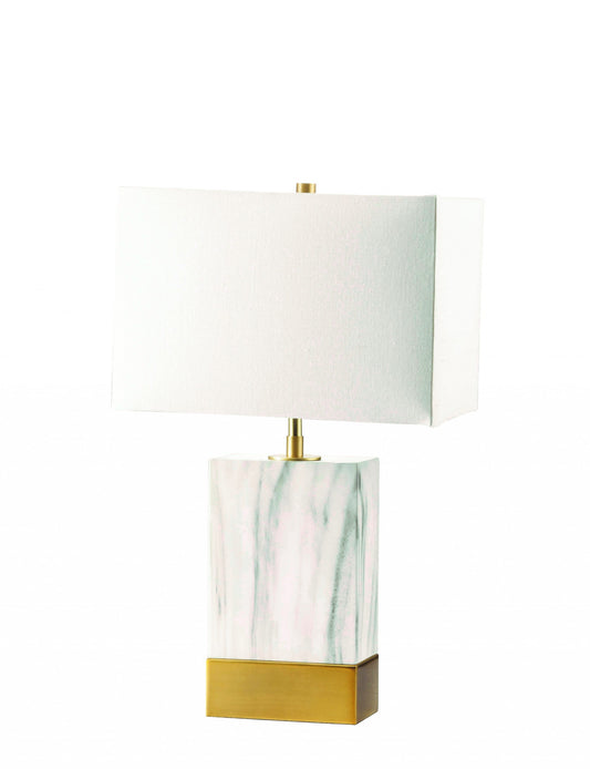 White Marble & Gold Table Lamp By Homeroots | Table Lamps | Modishstore