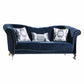 Blue Velvet Upholstery Acrylic Leg Sofa w Pillows By Homeroots | Sofas | Modishstore