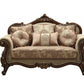 Fabric Walnut Upholstery Wood LegTrim Loveseat w Pillows By Homeroots - 347246 | Loveseats | Modishstore