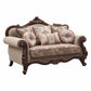 Fabric Walnut Upholstery Wood LegTrim Loveseat w Pillows By Homeroots - 347246 | Loveseats | Modishstore - 3