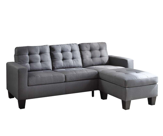Gray Linen Upholstery Sectional Sofa By Homeroots | Sofa Set | Modishstore