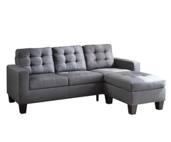 Gray Linen Upholstery Sectional Sofa By Homeroots
