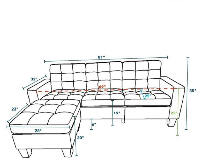 Gray Linen Upholstery Sectional Sofa By Homeroots | Sofa Set | Modishstore - 3