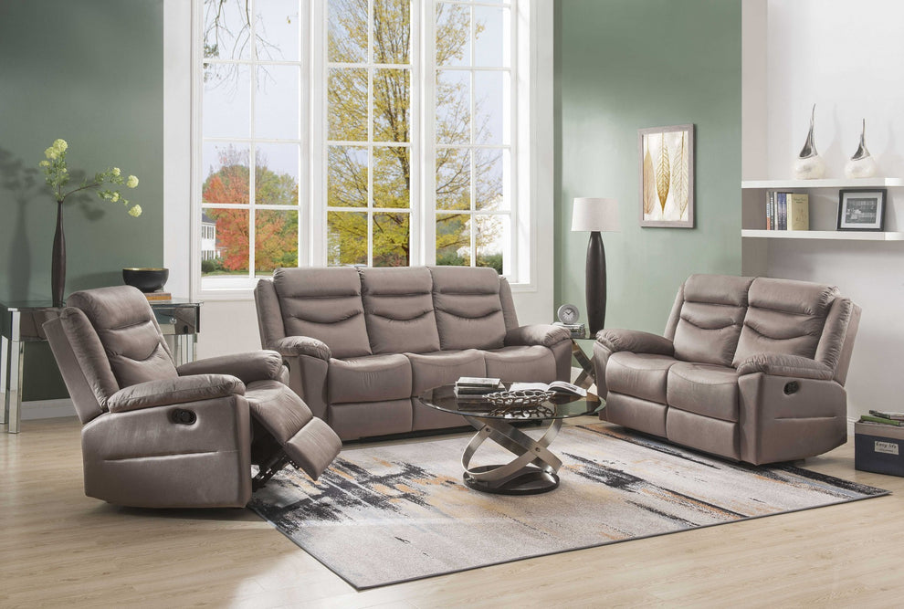 Velvet Upholstery Metal Reclining Mechanism Sofa Motion By Homeroots | Sofas | Modishstore - 2