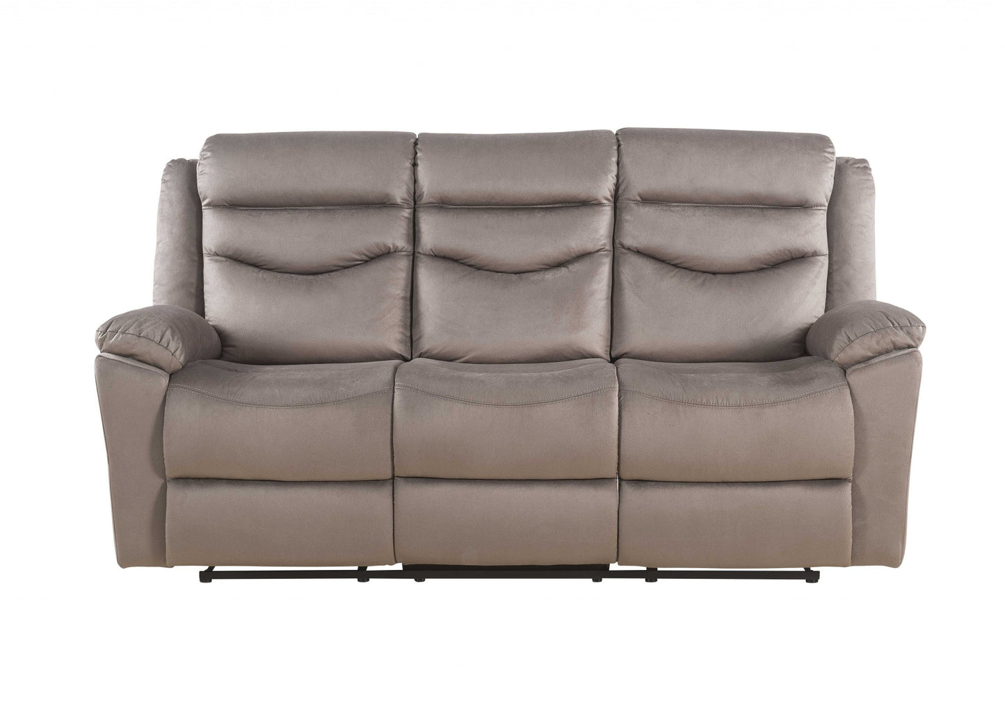 Velvet Upholstery Metal Reclining Mechanism Sofa Motion By Homeroots | Sofas | Modishstore - 3