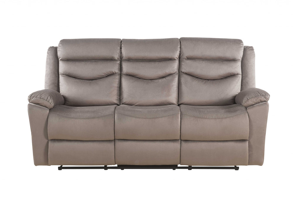 Velvet Upholstery Metal Reclining Mechanism Sofa Motion By Homeroots | Sofas | Modishstore - 3
