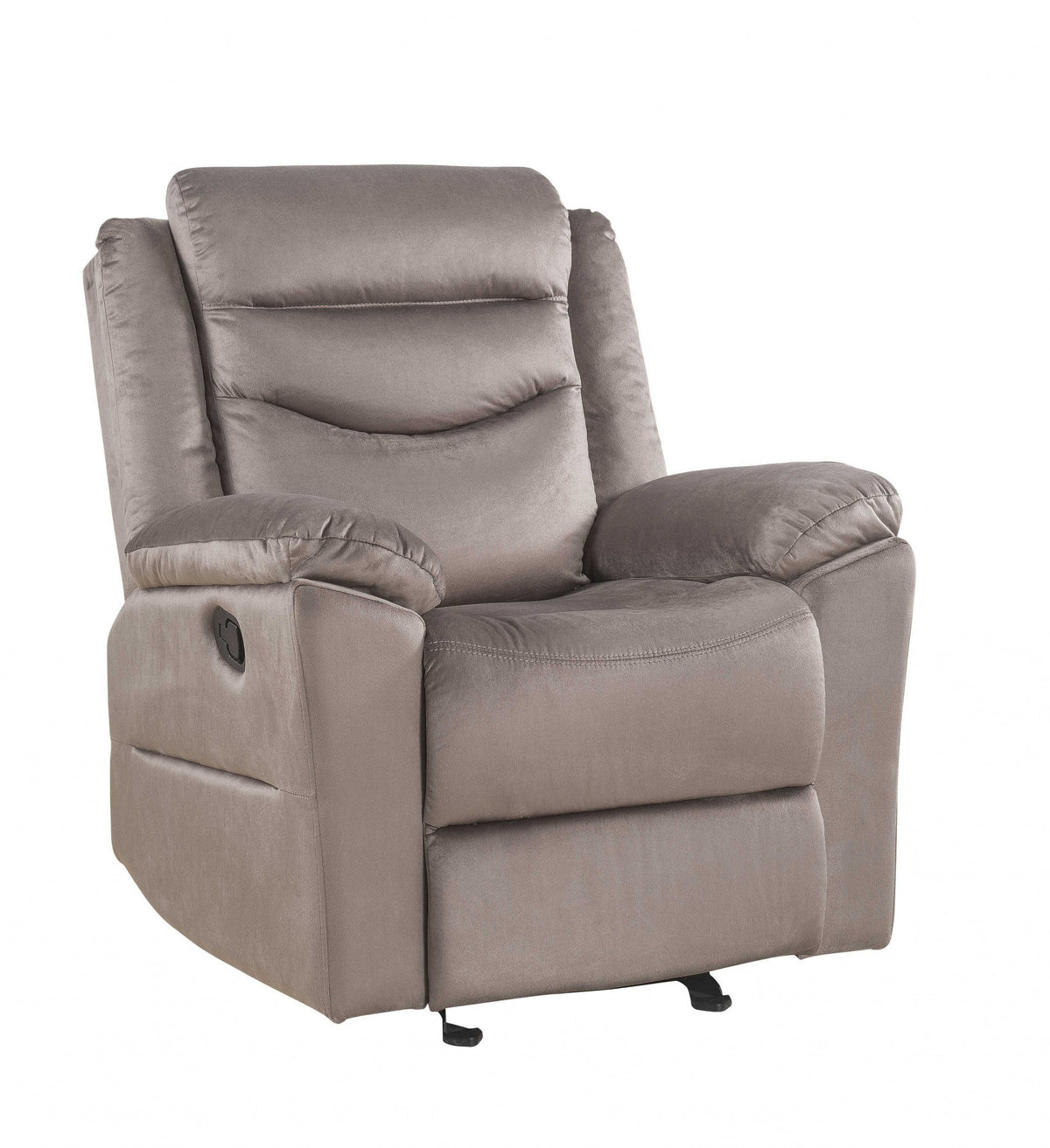 Velvet Upholstery Metal Reclining Mechanism Glider Recliner By Homeroots | Recliners | Modishstore