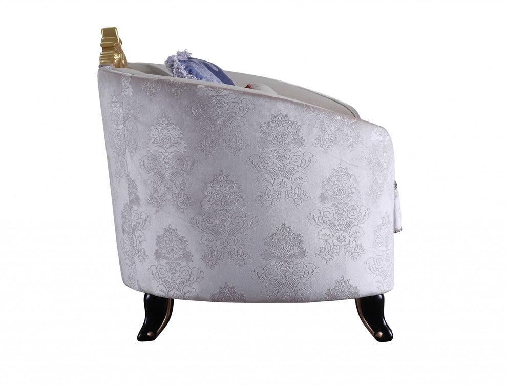 Cream Fabric Upholstery Chair With Pillows By Homeroots | Accent Chairs | Modishstore - 2