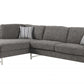 Gray Linen Upholstery Metal Leg Sectional Sofa By Homeroots | Sectional | Modishstore