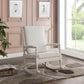 Cream Fabric White Wood Upholstered (Seat) Rocking Chair By Homeroots | Rocking Chairs | Modishstore - 2
