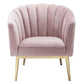 31' X 32' X 34' Pink Velvet Gold Upholstery Wood Accent Chair By Homeroots | Accent Chairs | Modishstore