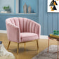 31' X 32' X 34' Pink Velvet Gold Upholstery Wood Accent Chair By Homeroots | Accent Chairs | Modishstore - 2