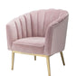 31' X 32' X 34' Pink Velvet Gold Upholstery Wood Accent Chair By Homeroots | Accent Chairs | Modishstore - 3