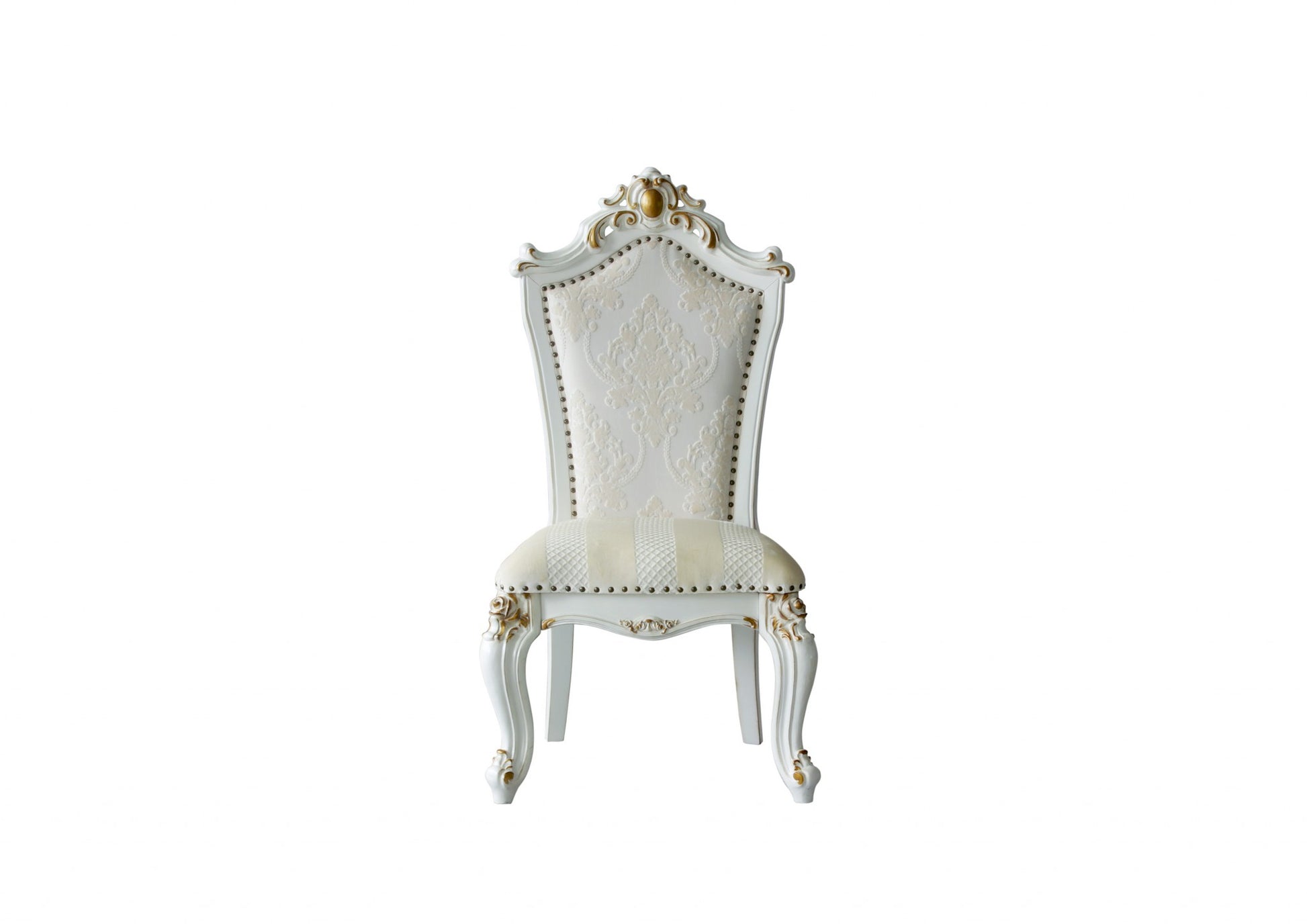 FauLeather Antique Pearl Wood Finish Seat Side Chair Set By Homeroots | Side Chairs | Modishstore