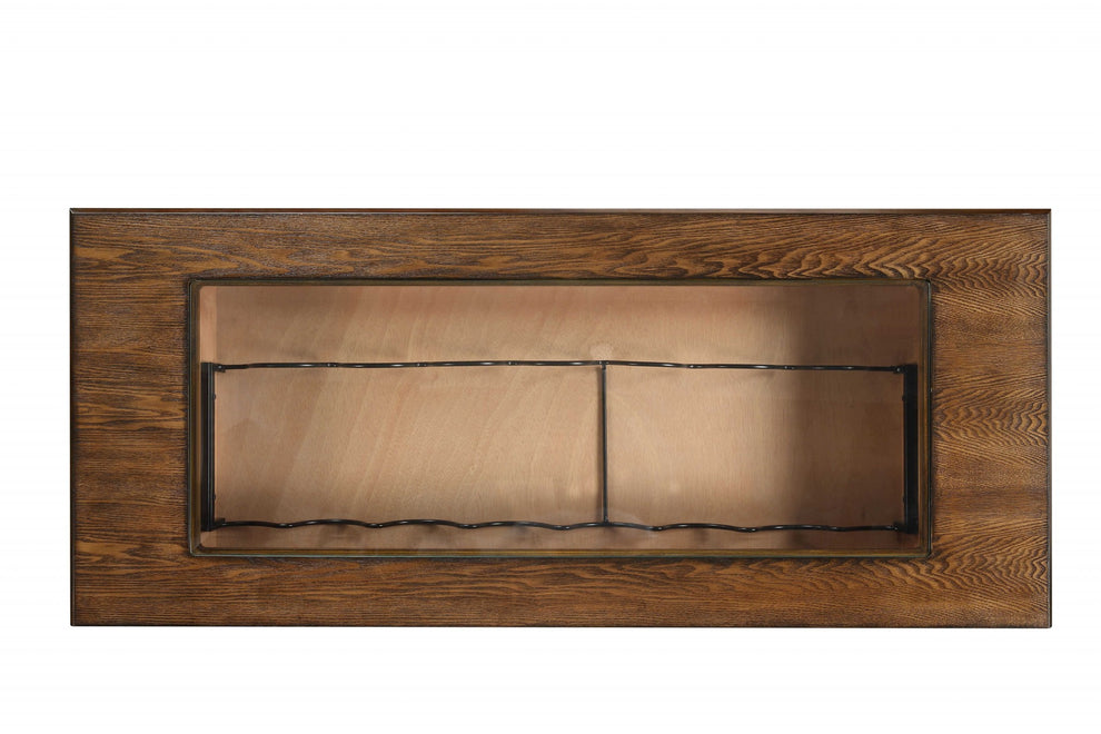 Walnut Black Metal Wood Glass Bar Table By Homeroots | Bar Tables | Modishstore - 2