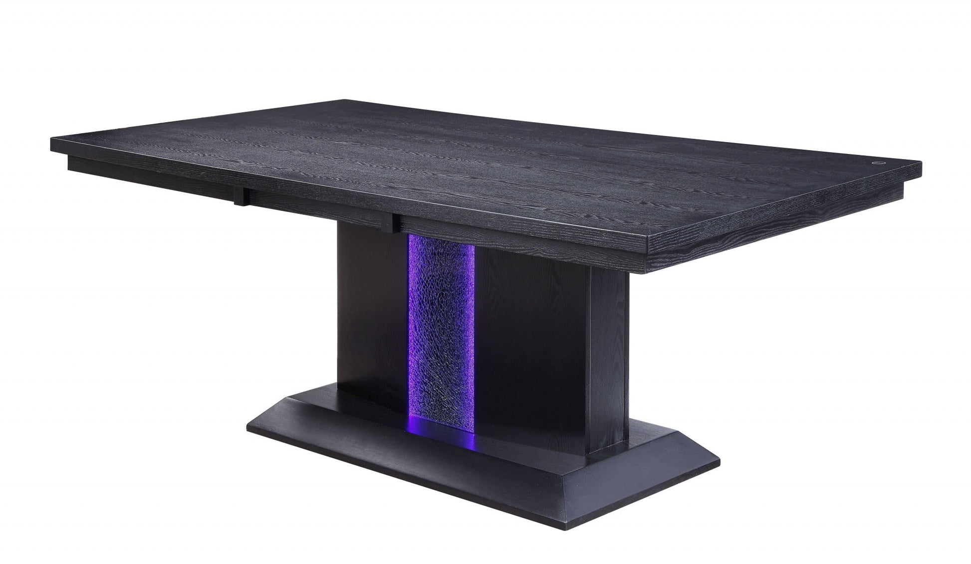 Black Wood Led Glass Dining Table By Homeroots | Dining Tables | Modishstore