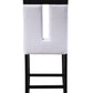 White Fau Leather Upholstered Seat And Black Wood Counter Height Chair Set Of 2 By Homeroots | Dining Chairs | Modishstore - 2