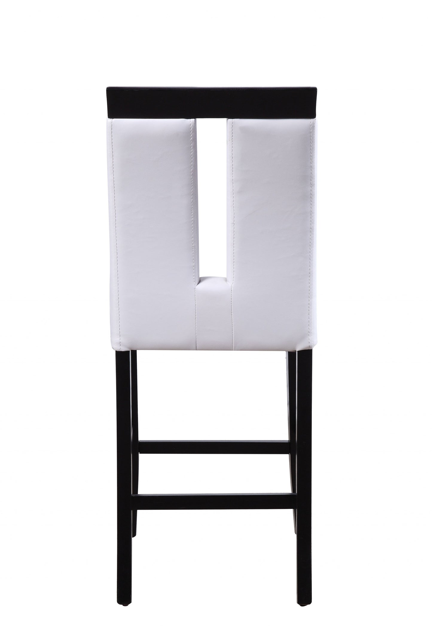 White Fau Leather Upholstered Seat And Black Wood Counter Height Chair Set Of 2 By Homeroots | Dining Chairs | Modishstore - 2