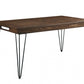Walnut Black Metal Wood Dining Table By Homeroots | Dining Tables | Modishstore - 2