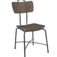 Walnut Wood And Black Metal Base Side Chair Set Of 2 By Homeroots | Dining Chairs | Modishstore