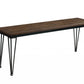 Walnut Black Metal Wood Bench By Homeroots | Benches | Modishstore