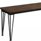 Walnut Black Metal Wood Bench By Homeroots | Benches | Modishstore - 5