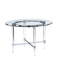 48' Striking Round Glass And Acrylic Dining Table By Homeroots | Dining Tables | Modishstore - 2