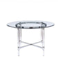 48' Striking Round Glass And Acrylic Dining Table By Homeroots | Dining Tables | Modishstore - 3