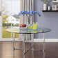 48' Striking Round Glass And Acrylic Dining Table By Homeroots | Dining Tables | Modishstore