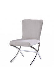 Velvet Chrome Metal Upholstered Seat Side Chair Set By Homeroots