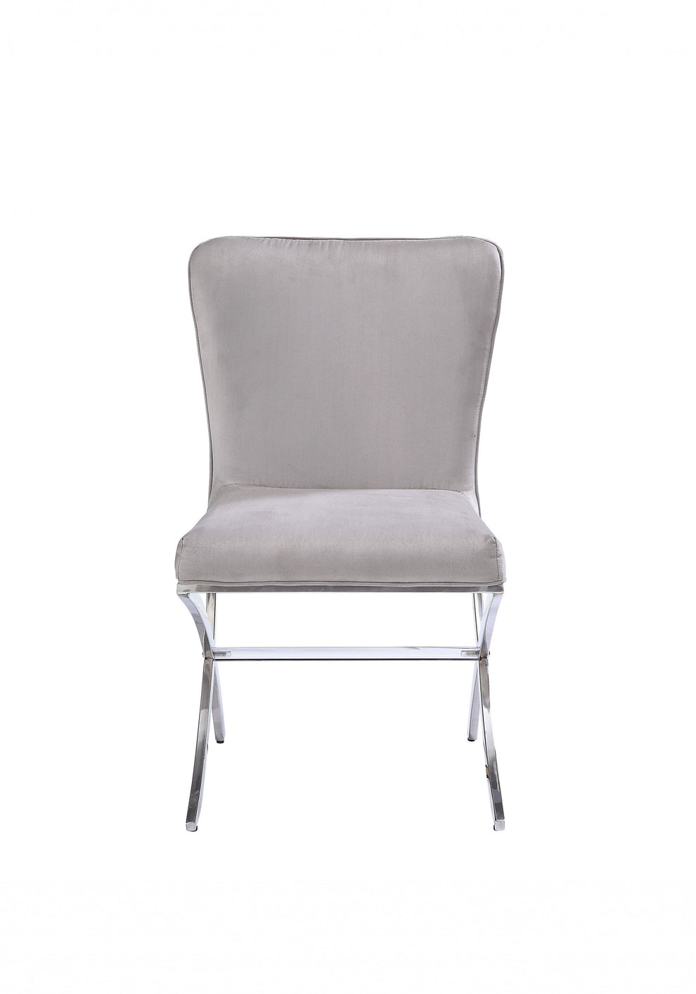 Velvet Chrome Metal Upholstered Seat Side Chair Set By Homeroots | Side Chairs | Modishstore - 3