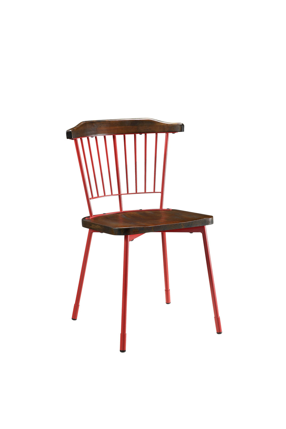 Brown Oak Wood And Black Metal Base Side Chair - Set Of 2 By Homeroots | Dining Chairs | Modishstore - 5