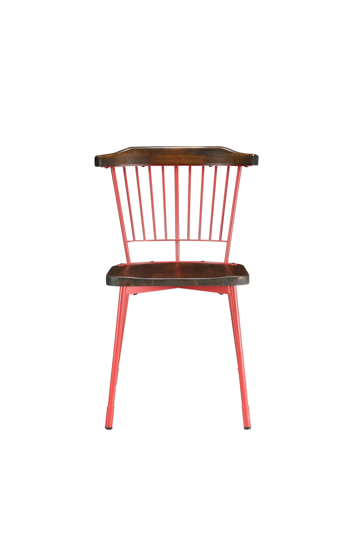 Brown Oak Wood And Black Metal Base Side Chair - Set Of 2 By Homeroots | Dining Chairs | Modishstore - 7