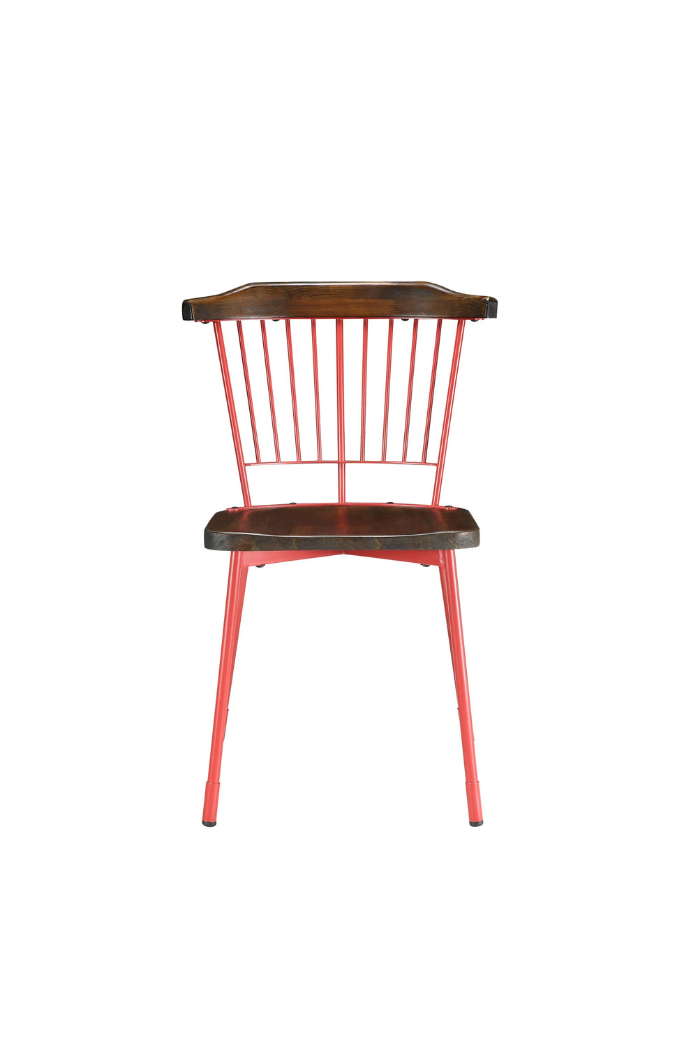 Brown Oak Wood And Black Metal Base Side Chair - Set Of 2 By Homeroots | Dining Chairs | Modishstore - 7