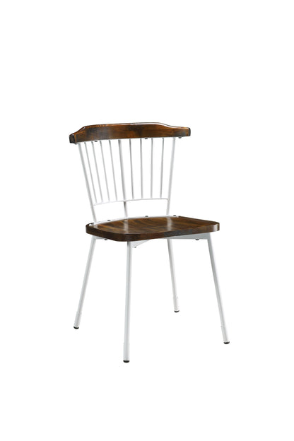 Brown Oak Wood And Black Metal Base Side Chair - Set Of 2 By Homeroots | Dining Chairs | Modishstore - 8