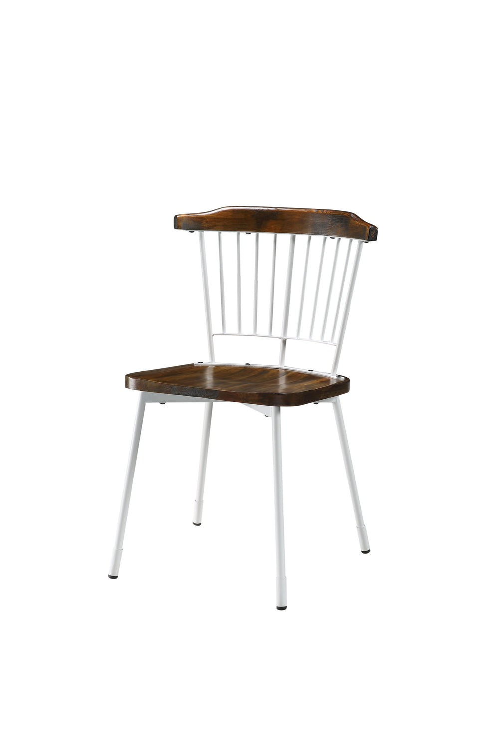 Brown Oak Wood And Black Metal Base Side Chair - Set Of 2 By Homeroots | Dining Chairs | Modishstore - 10