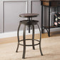 Walnut Sandy Black Metal Wood 3Pc Pk Bar Set By Homeroots | Bar Stools & Table | Modishstore