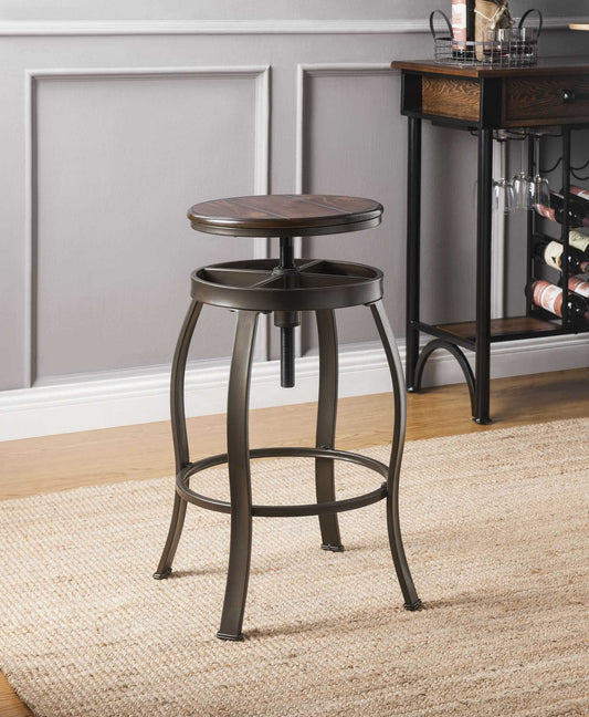 Walnut Sandy Black Metal Wood 3Pc Pk Bar Set By Homeroots | Bar Stools & Table | Modishstore