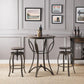 Walnut Sandy Black Metal Wood 3Pc Pk Bar Set By Homeroots | Bar Stools & Table | Modishstore - 4