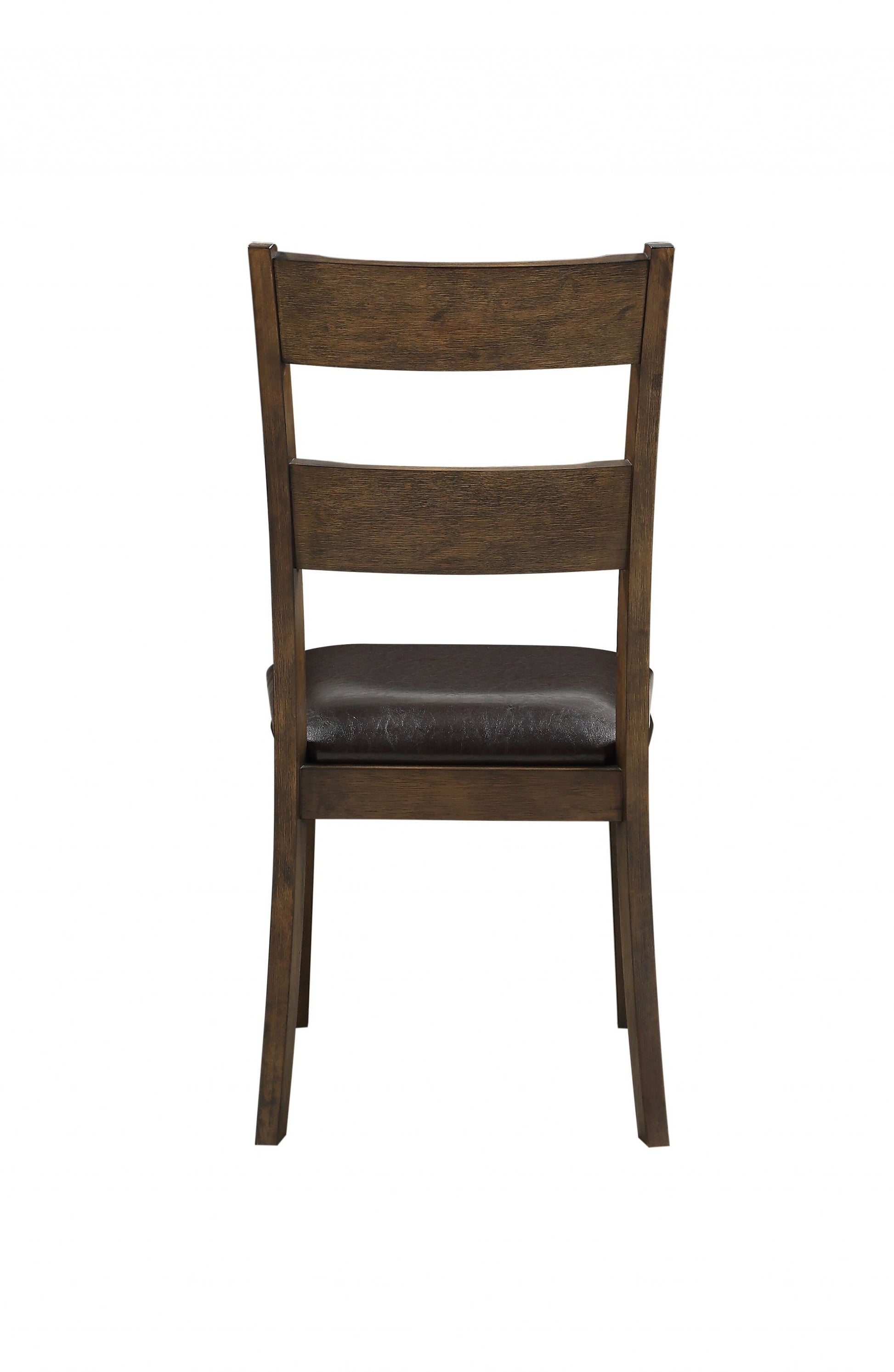 Fau Leather Upholstered And Dark Oak Wood Side Chair By Homeroots | Dining Chairs | Modishstore - 2