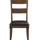 Fau Leather Upholstered And Dark Oak Wood Side Chair By Homeroots | Dining Chairs | Modishstore - 3