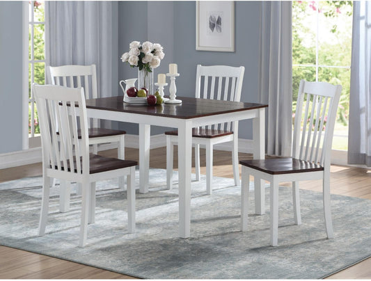 White Walnut Wood 5Pc Pk Dining Set By Homeroots | Dining Sets | Modishstore