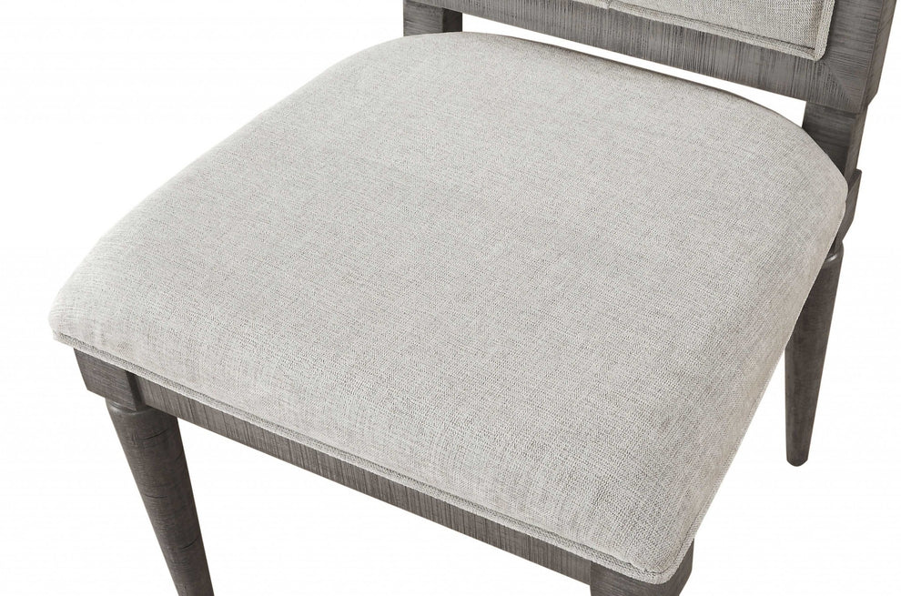 Fabric Salvaged Natural Wood Upholstered Seat Side Chair Set By Homeroots | Dining Chairs | Modishstore - 2