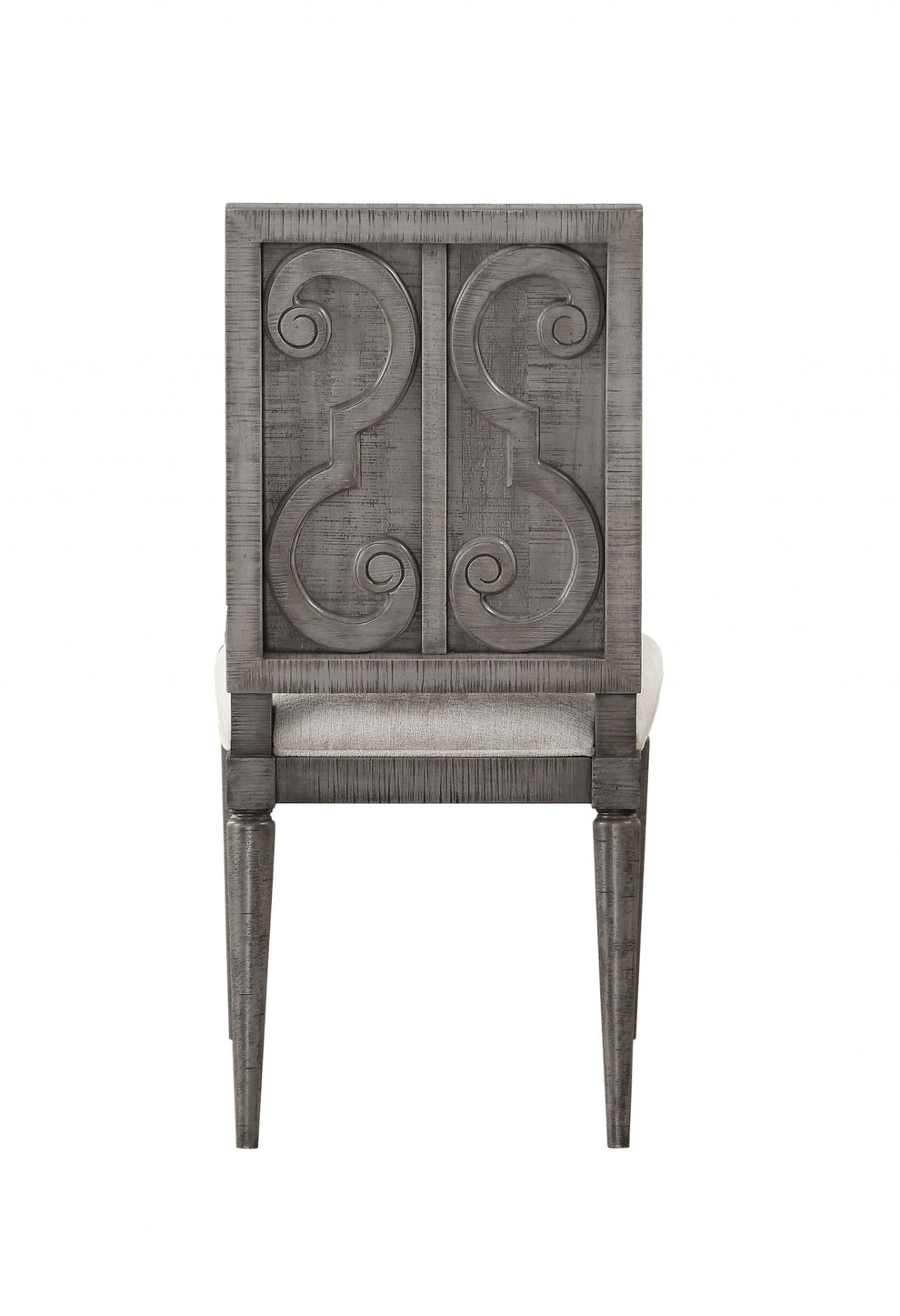 Fabric Salvaged Natural Wood Upholstered Seat Side Chair Set By Homeroots | Dining Chairs | Modishstore - 3