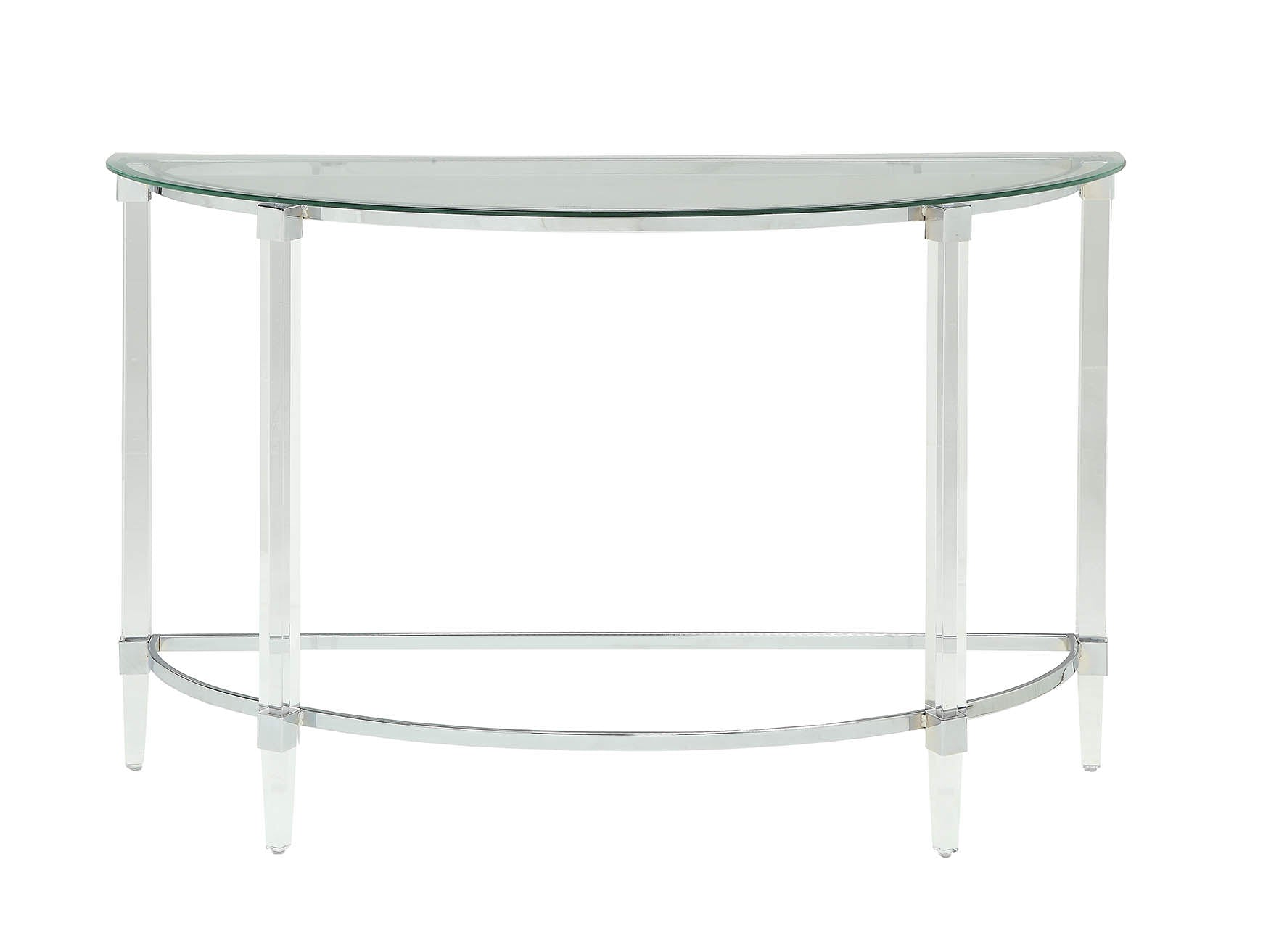 Clear Acrylic Chrome Glass Metal Sofa Table By Homeroots | Console Tables | Modishstore