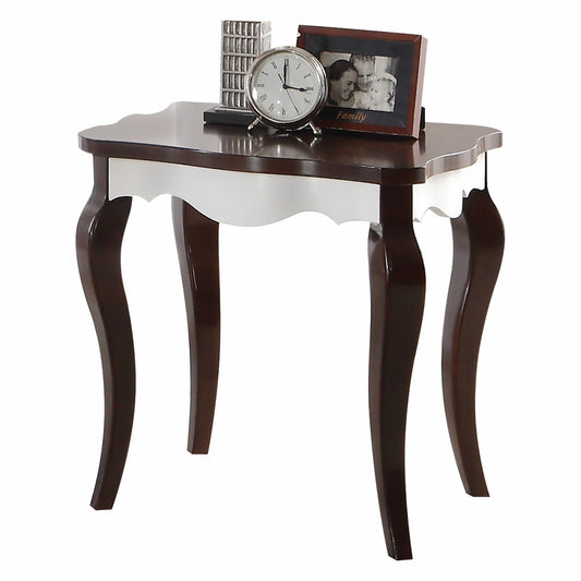Walnut White Wood End Table By Homeroots | End Tables | Modishstore