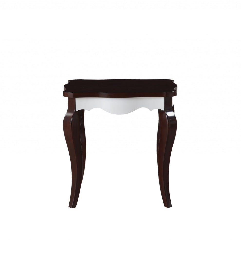 Walnut White Wood End Table By Homeroots | End Tables | Modishstore - 3