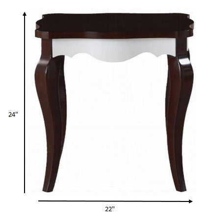 Walnut White Wood End Table By Homeroots | End Tables | Modishstore - 4