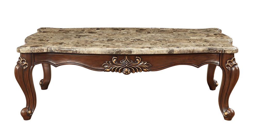 Marble Walnut Wood Coffee Table By Homeroots - 347392 | Coffee Tables | Modishstore - 3