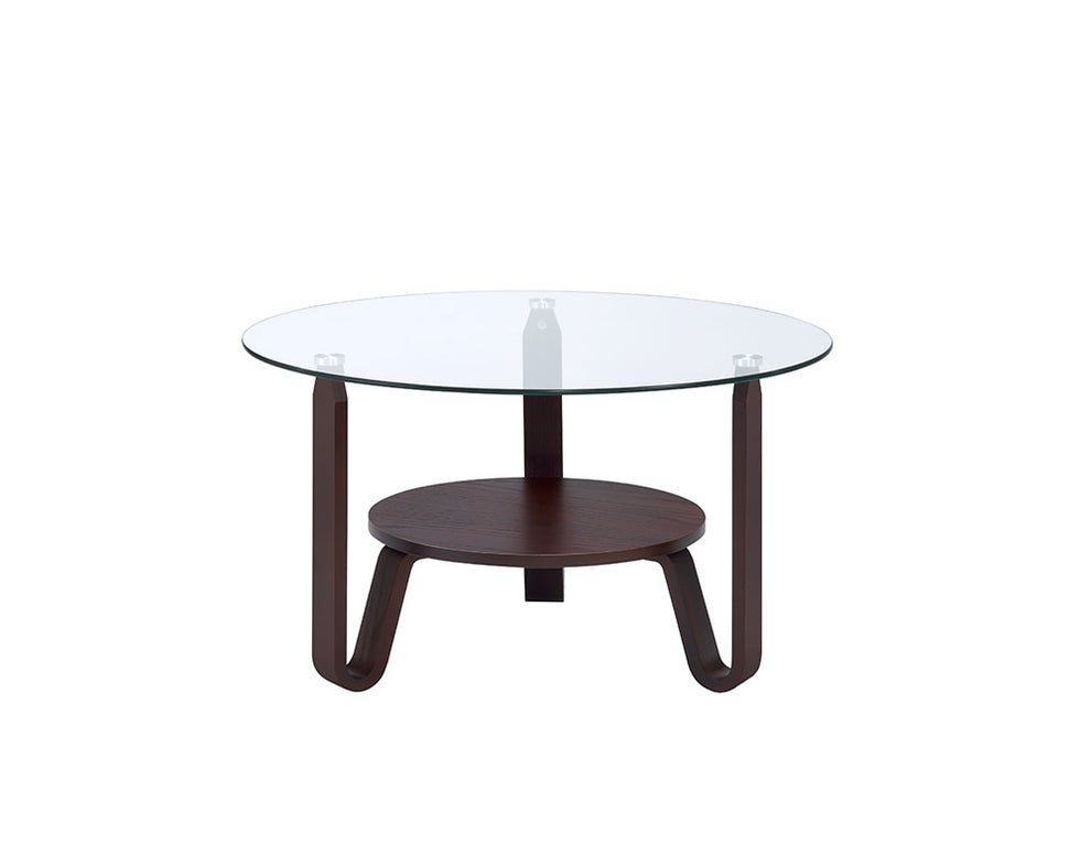 Dark Walnut Clear Glass Wood Coffee Table By Homeroots | Coffee Tables | Modishstore - 3